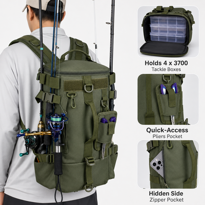 Waterproof Fishing Backpack with Rod Holders