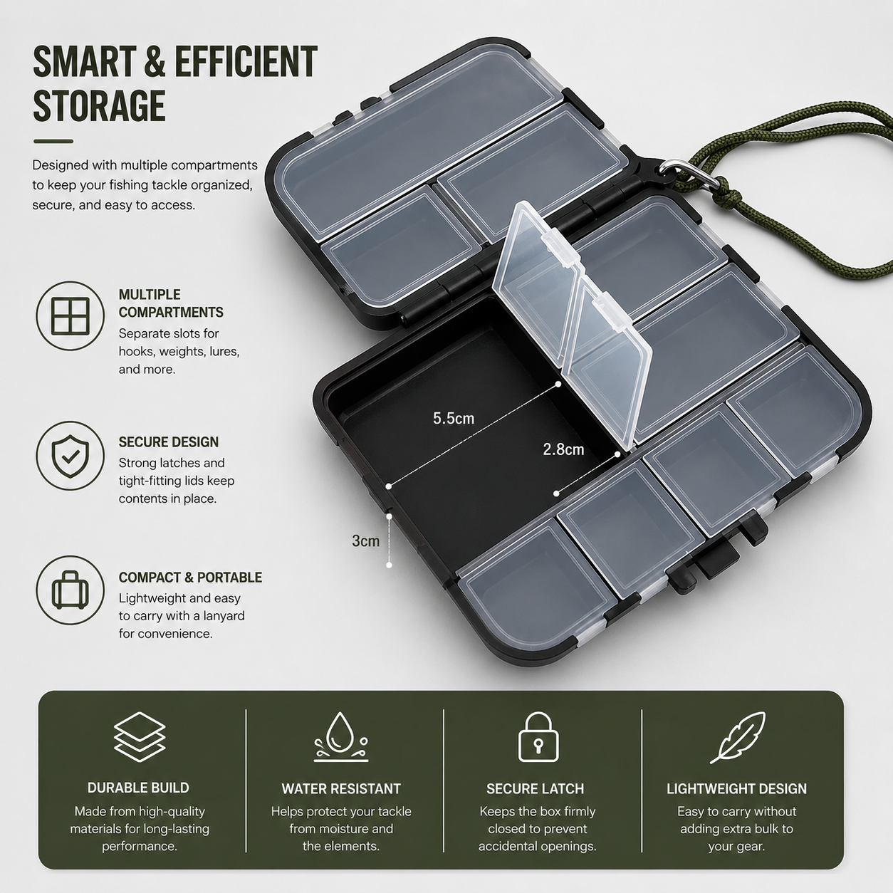 Double-Sided Fishing Tackle Storage Box